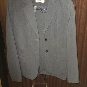 Calvin Klein Charcoal Blazer And Pants Pantsuit For Women